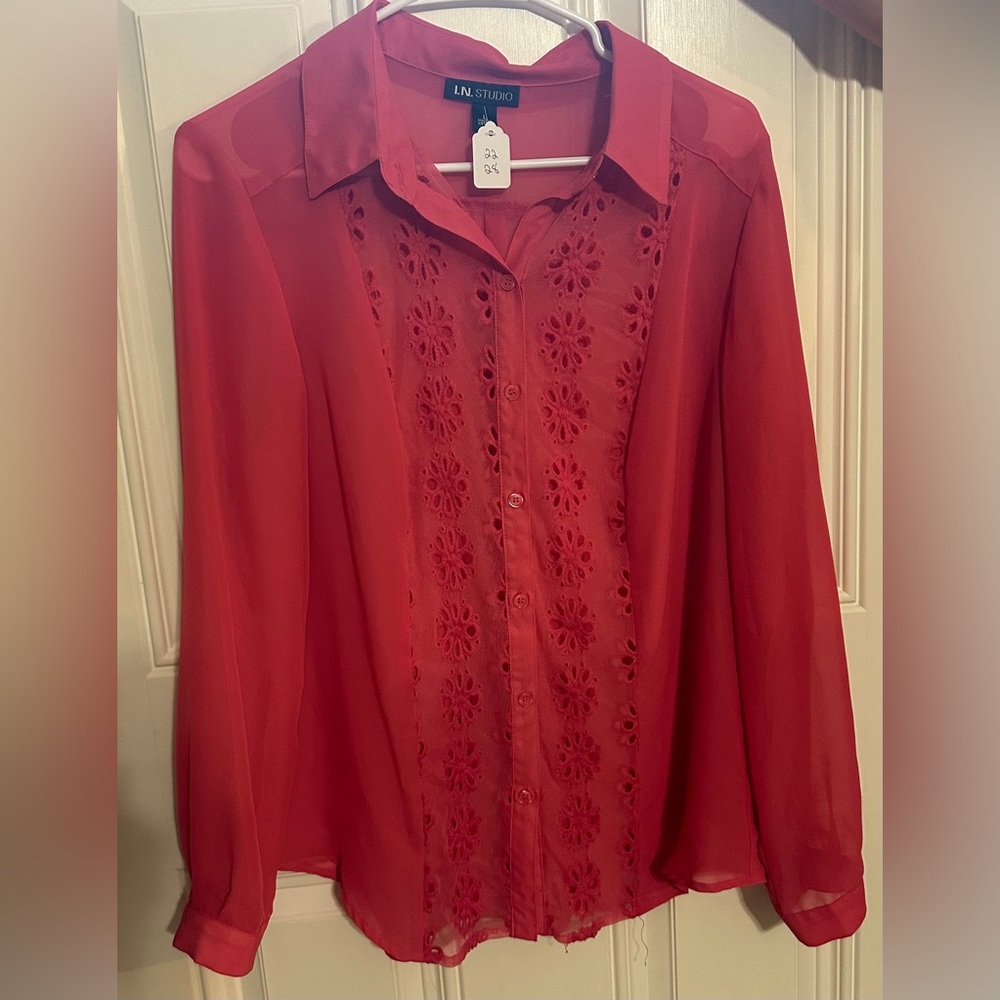 IN Studio size large, button down blouse